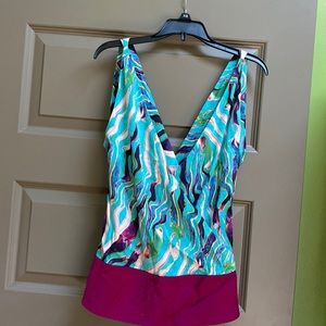 Bright Fuchsia DVF tank top in silk